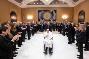 papież Franciszek na audiencji z lekarzami